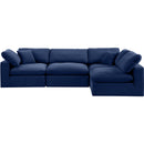 Meridian Comfy Navy Velvet Modular Sectional IMAGE 8