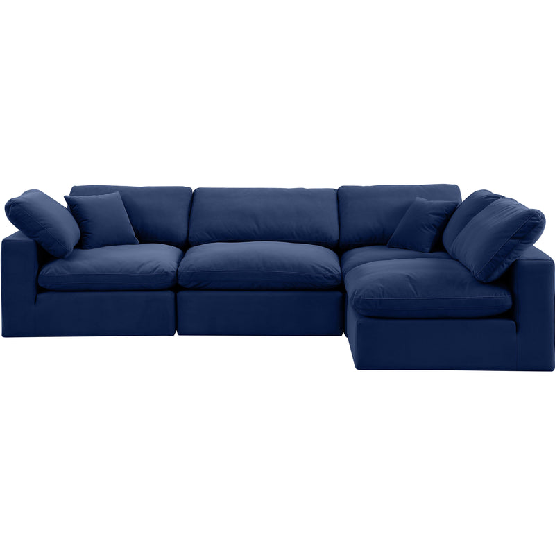 Meridian Comfy Navy Velvet Modular Sectional IMAGE 8