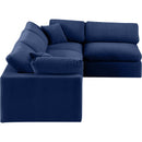 Meridian Comfy Navy Velvet Modular Sectional IMAGE 9
