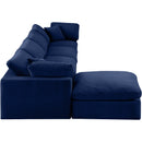 Meridian Comfy Navy Velvet Modular Sectional IMAGE 10