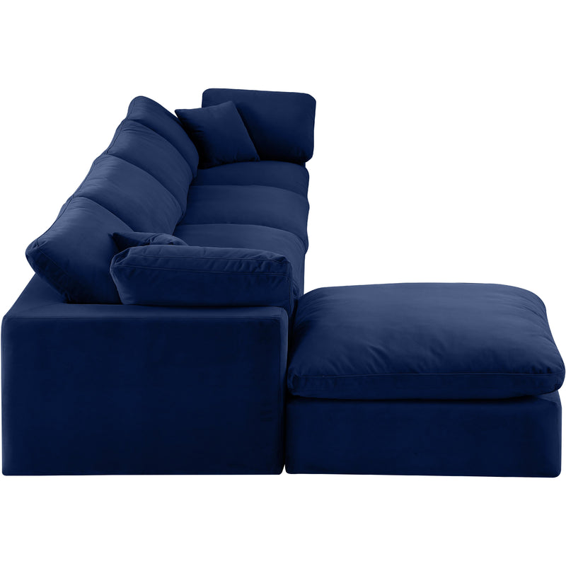 Meridian Comfy Navy Velvet Modular Sectional IMAGE 10