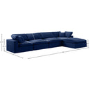 Meridian Comfy Navy Velvet Modular Sectional IMAGE 15