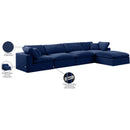 Meridian Comfy Navy Velvet Modular Sectional IMAGE 16