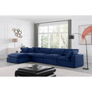 Meridian Comfy Navy Velvet Modular Sectional IMAGE 3