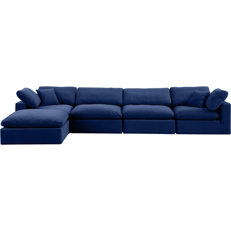 Meridian Comfy Navy Velvet Modular Sectional IMAGE 7