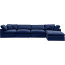 Meridian Comfy Navy Velvet Modular Sectional IMAGE 8