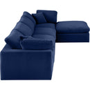 Meridian Comfy Navy Velvet Modular Sectional IMAGE 9