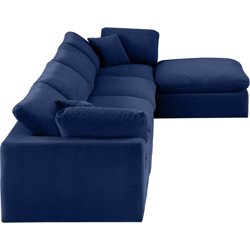 Meridian Comfy Navy Velvet Modular Sectional IMAGE 9