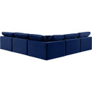 Meridian Comfy Navy Velvet Modular Sectional IMAGE 3