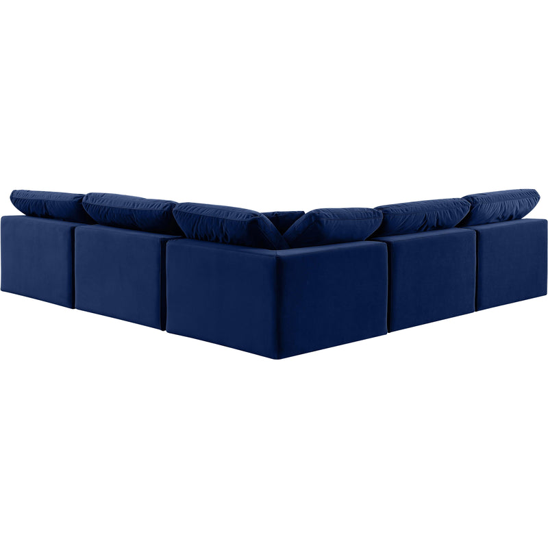 Meridian Comfy Navy Velvet Modular Sectional IMAGE 3