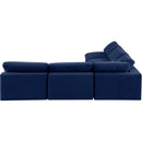 Meridian Comfy Navy Velvet Modular Sectional IMAGE 4