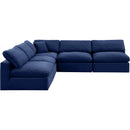 Meridian Comfy Navy Velvet Modular Sectional IMAGE 5