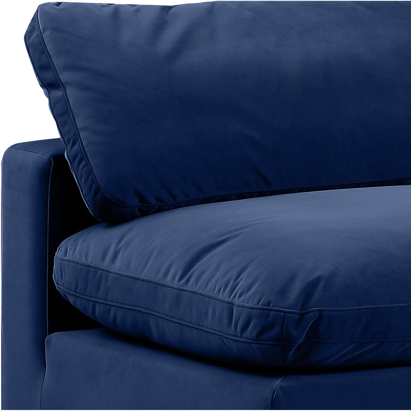 Meridian Comfy Navy Velvet Modular Sectional IMAGE 7