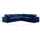 Meridian Comfy Navy Velvet Modular Sectional IMAGE 10