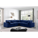 Meridian Comfy Navy Velvet Modular Sectional IMAGE 2