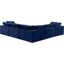 Meridian Comfy Navy Velvet Modular Sectional IMAGE 3