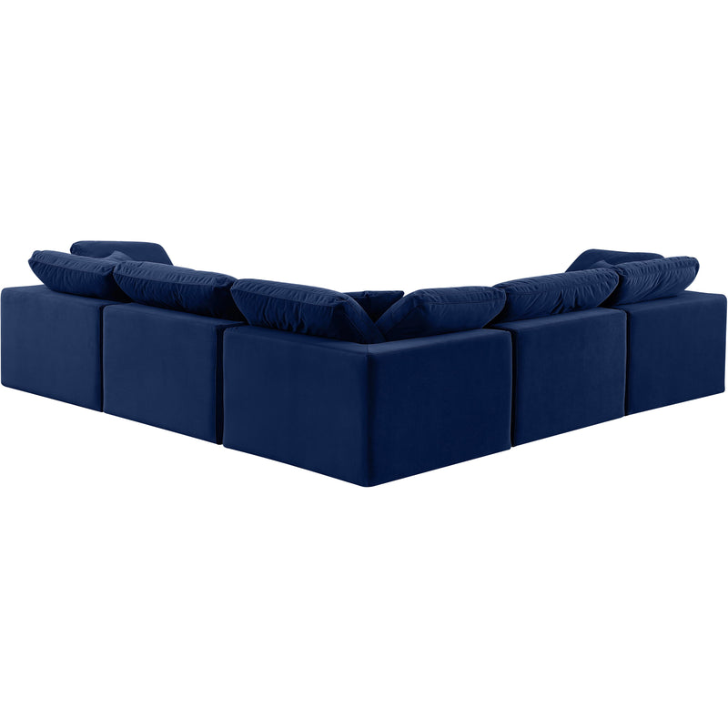 Meridian Comfy Navy Velvet Modular Sectional IMAGE 3
