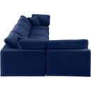Meridian Comfy Navy Velvet Modular Sectional IMAGE 10