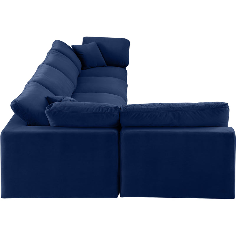 Meridian Comfy Navy Velvet Modular Sectional IMAGE 10