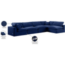 Meridian Comfy Navy Velvet Modular Sectional IMAGE 16
