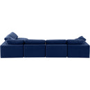 Meridian Comfy Navy Velvet Modular Sectional IMAGE 5