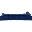 Meridian Comfy Navy Velvet Modular Sectional IMAGE 6