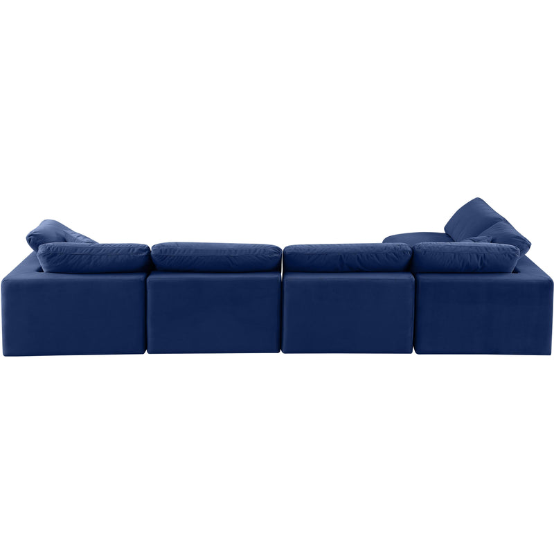 Meridian Comfy Navy Velvet Modular Sectional IMAGE 6
