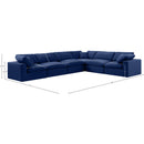Meridian Comfy Navy Velvet Modular Sectional IMAGE 10