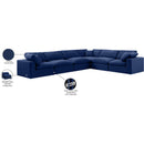 Meridian Comfy Navy Velvet Modular Sectional IMAGE 11