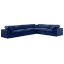 Meridian Comfy Navy Velvet Modular Sectional IMAGE 1