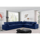 Meridian Comfy Navy Velvet Modular Sectional IMAGE 2