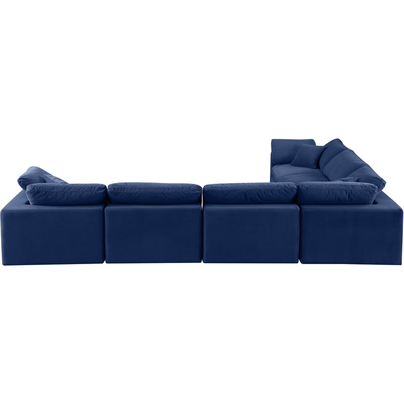 Meridian Comfy Navy Velvet Modular Sectional IMAGE 3