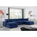 Meridian Comfy Navy Velvet Modular Sectional IMAGE 2