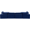 Meridian Comfy Navy Velvet Modular Sectional IMAGE 3