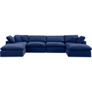 Meridian Comfy Navy Velvet Modular Sectional IMAGE 5