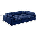 Meridian Comfy Navy Velvet Modular Sectional IMAGE 10