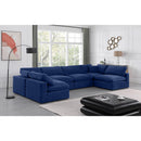 Meridian Comfy Navy Velvet Modular Sectional IMAGE 2