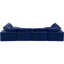 Meridian Comfy Navy Velvet Modular Sectional IMAGE 3