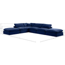 Meridian Comfy Navy Velvet Modular Sectional IMAGE 10