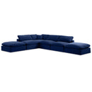 Meridian Comfy Navy Velvet Modular Sectional IMAGE 1