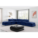 Meridian Comfy Navy Velvet Modular Sectional IMAGE 2