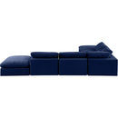 Meridian Comfy Navy Velvet Modular Sectional IMAGE 3