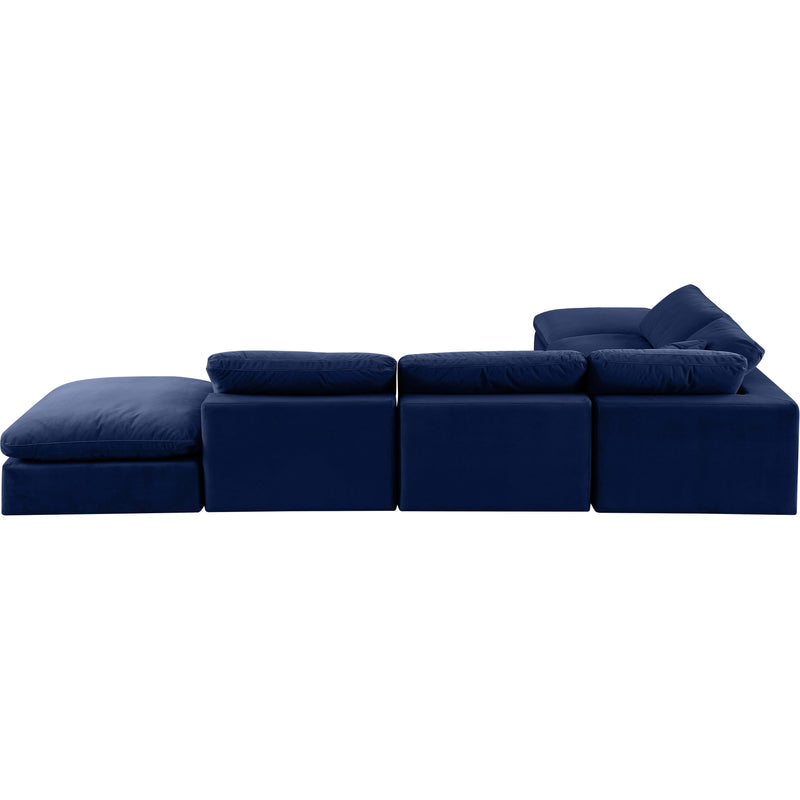 Meridian Comfy Navy Velvet Modular Sectional IMAGE 3