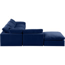 Meridian Comfy Navy Velvet Modular Sectional IMAGE 4