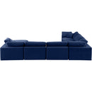 Meridian Comfy Navy Velvet Modular Sectional IMAGE 3