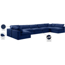Meridian Comfy Navy Velvet Modular Sectional IMAGE 11