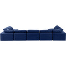 Meridian Comfy Navy Velvet Modular Sectional IMAGE 3