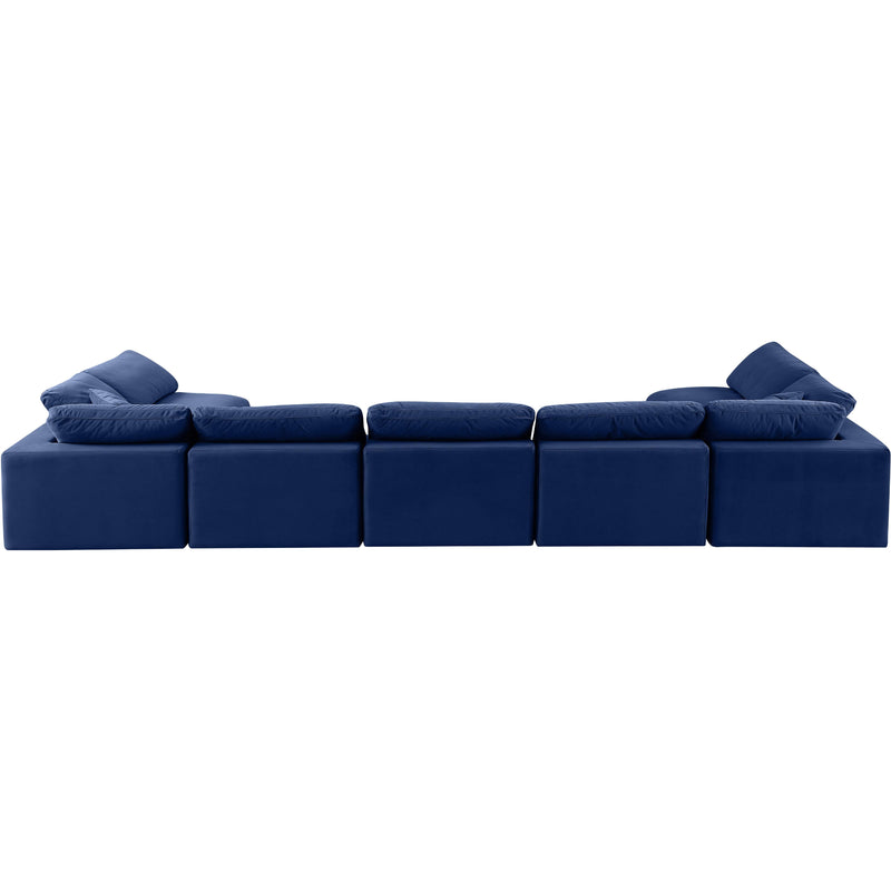 Meridian Comfy Navy Velvet Modular Sectional IMAGE 3