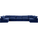 Meridian Comfy Navy Velvet Modular Sectional IMAGE 5
