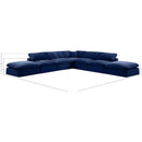 Meridian Comfy Navy Velvet Modular Sectional IMAGE 10